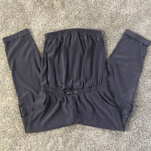 Strapless Cropped Jumpsuit with Cargo Pockets